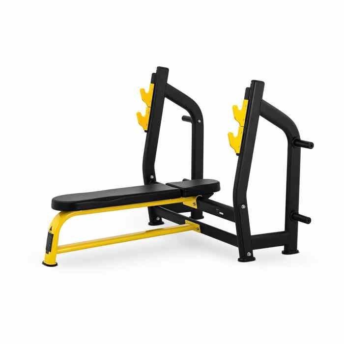 Banc De Musculation Avec Support De Barres Haltères Abdominaux Pectoraux Fitness