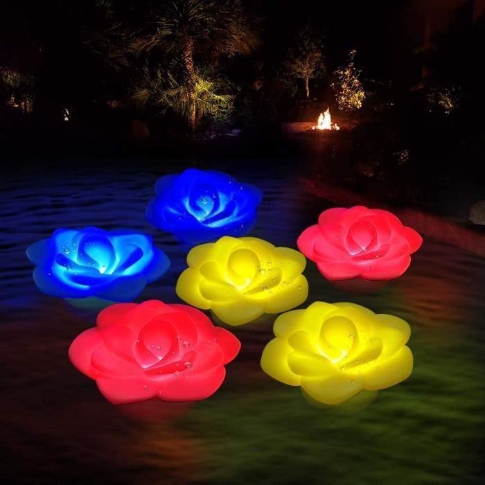 Lumières Piscine Flottantes,LED Spa Lumières de Bain Lumières Fleur,Éclairage IP68 Étanche Lu39