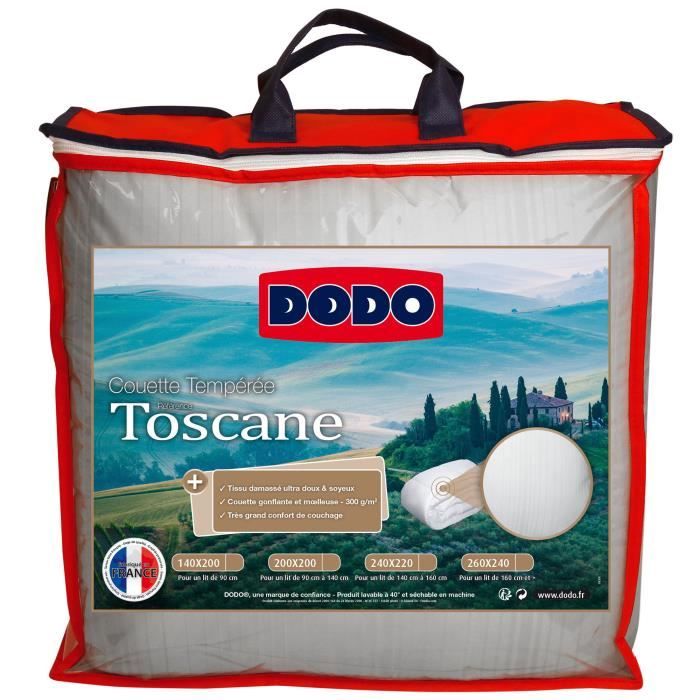 DODO Couette tempérée Toscane - 300 g/m² - 140 x 200 cm - Blanc