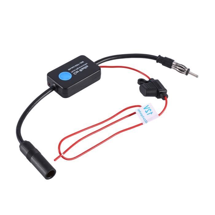 Fafeicy amplificateur de signal FM Amplificateur universel d'amplificateur de réception de signal d'antenne de radio FM de voiture