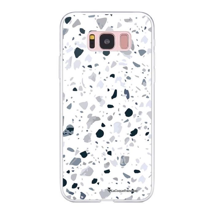 Coque Samsung Galaxy S8 360 intégrale transparente Terrazzo Gris Ecriture Tendance Design La Coque Francaise