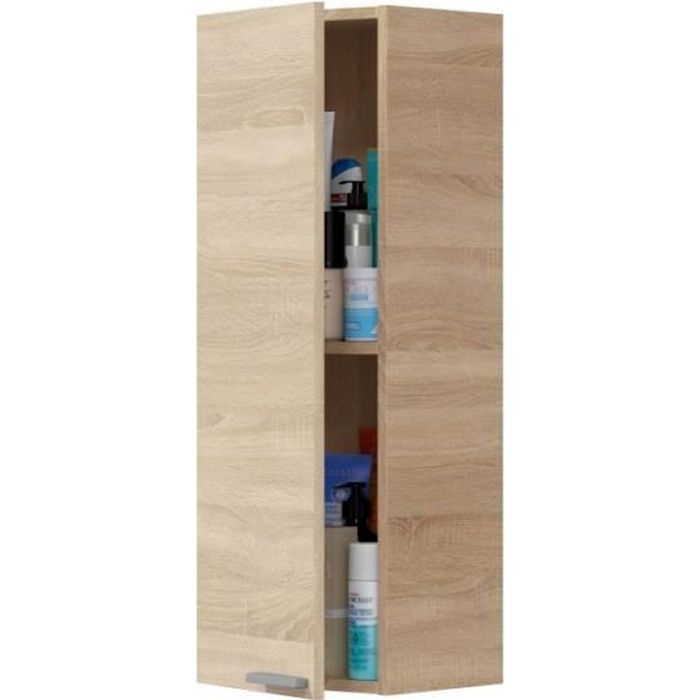 KONCET - Colonne 1 portes suspendue couleur bois clair