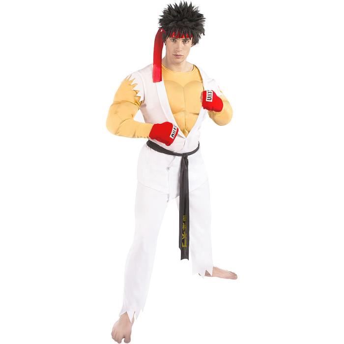 Déguisement Ryu - Street Fighter pour homme ▶ Street Fighter, Jeux vidéo, Années 80, Arcade - Blanc