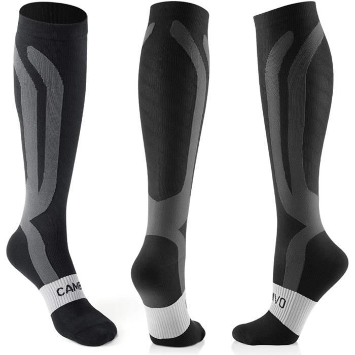 CAMBIVO Chaussette de Contention Homme et Femme 3 Paire, Bas de Contention, Chaussette de Compression Haute pour Sport, Running, Foo