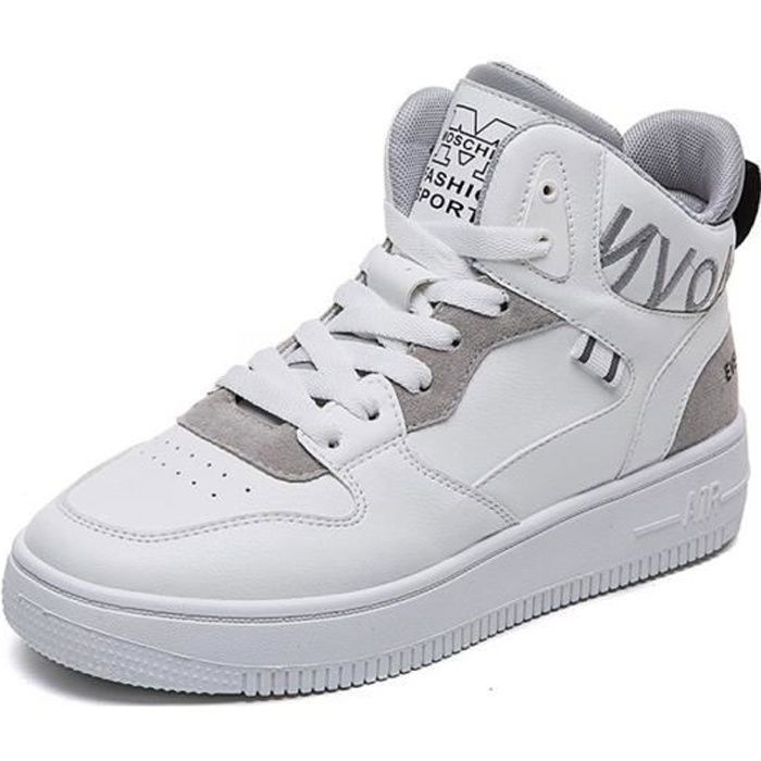 Baskets montantes femme Beau Chaussures Plate Gris