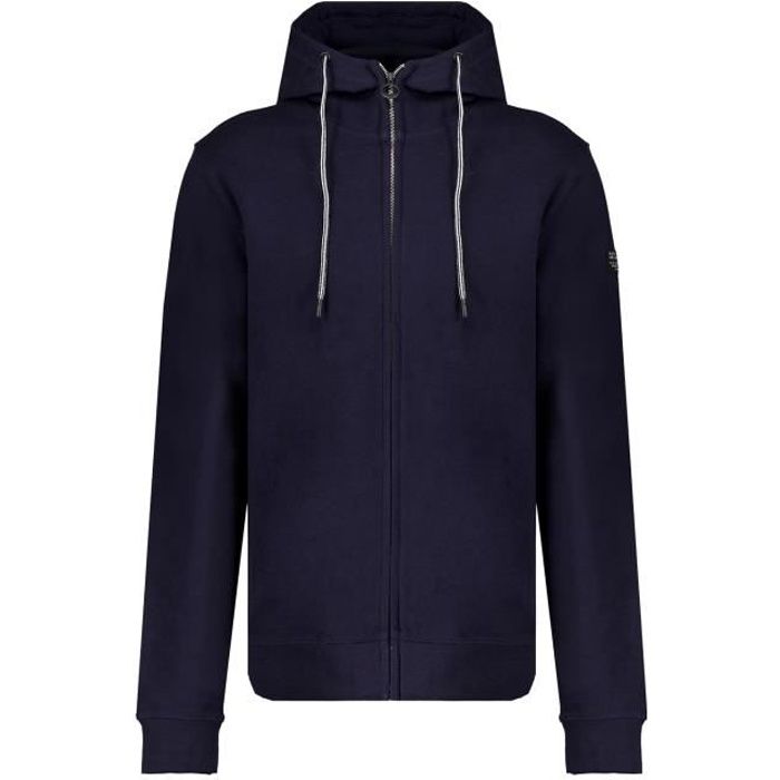 DEELUXE Sweat zippé à capuche en coton bio COOLING Night Blue