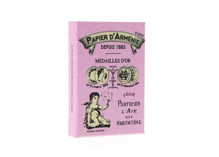 papier d'arménie coffret vintage rose