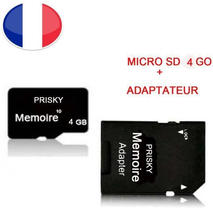 Pour HUAWEI Y7 2018 Carte mémoire Micro SD 4 Go classe 10 + adaptateur SD - PRISKY® Universel Protection