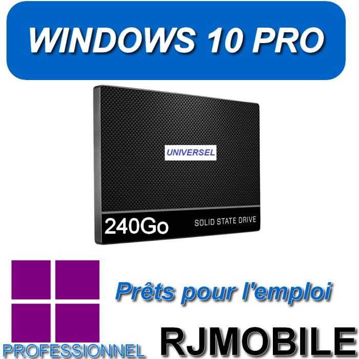 Disque Dur Ssd 2.5 Sata 240 Go Vendu Avec Windows 10 Pro 64 Bits Installer