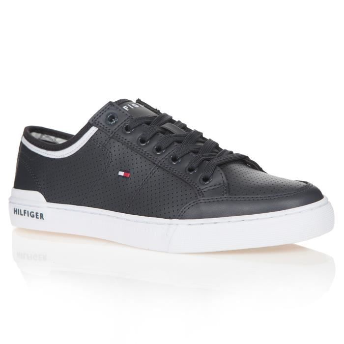 TOMMY HILFIGER Basket en Cuir Marine Homme