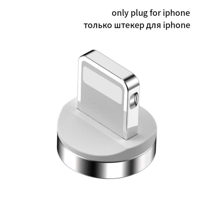 For iPhone Plug -Câble Micro USB adaptateur magnétique universel cordon Nylon type c câble pour iPhone 1M 2M fil câble de téléphone