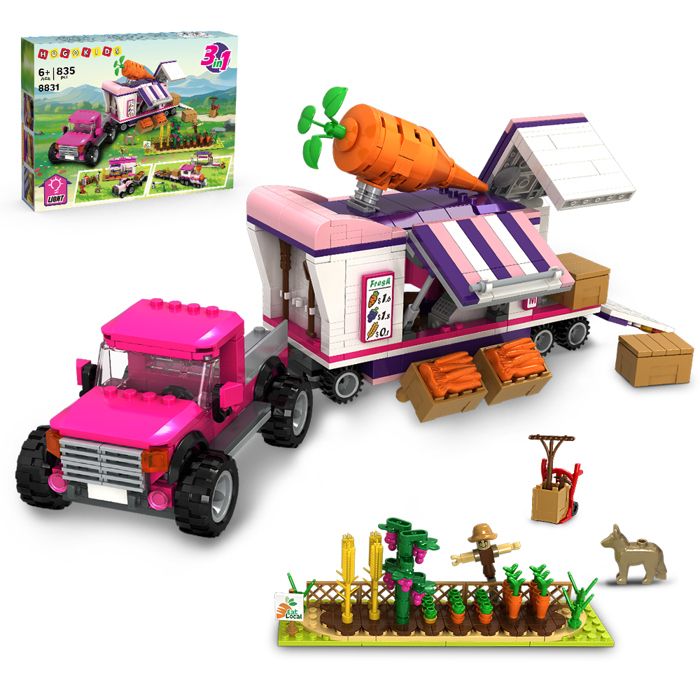 Jouet de construction - HOGOKIDS - 8831 - 835 pièces - LED intégrées - 3 en 1 transformable