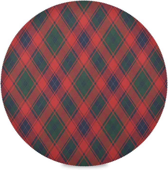 Grille Rouge Vintage Tartan Lot De 146 Sets De Table Ronds Lavable 39Cm ...