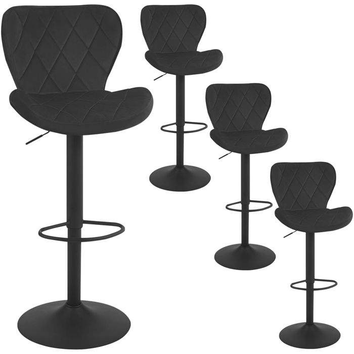 WOLTU Tabouret De Bar En Cuir Synthétique.lot De 2.Tabouret De Bar Pivotant.hauteur Réglable
