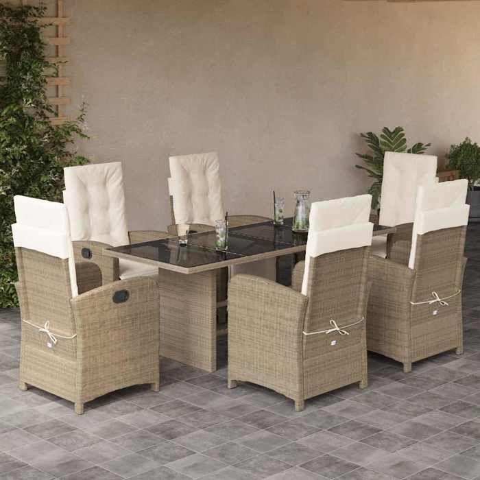 vidaXL Ensemble à manger jardin poly rotin