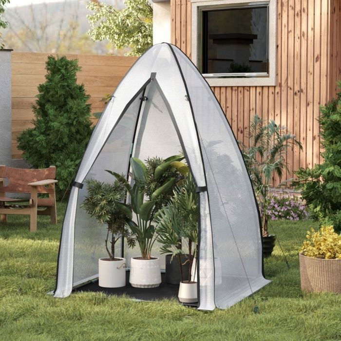 Serre Tunnel Jardin WOLTU 170x68x200cm - Tube Acier Galvanisé, Bâche PE 140g/m², 2 Fenêtres