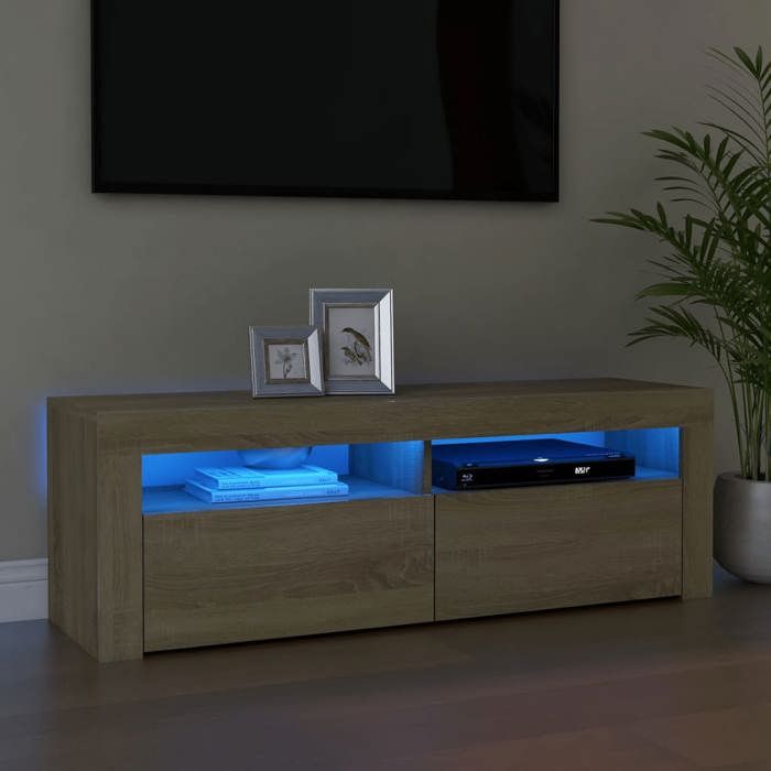 Meuble TV - Armoire hifi SWEETY avec lumières LED chêne sonoma 120x35x40 cm 1804313