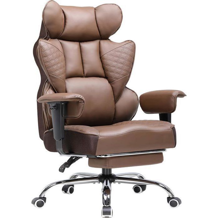 Chaise gaming COMHOMA cuir PU repose pieds - vue 2