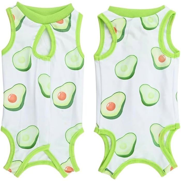 Comparer les prix de Combinaison de Récupération pour Chat Anti Léchage Cat Recovery - Motif davocat vert - Blanc - Chat（S）