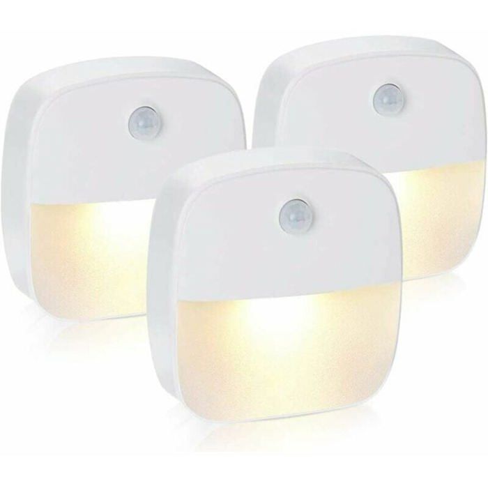 Détecteur de Mouvement Intérieur 1 Pièce Installation Sans Fil avec Colle 3M Technologie Infrarouge Passive pour Placards et