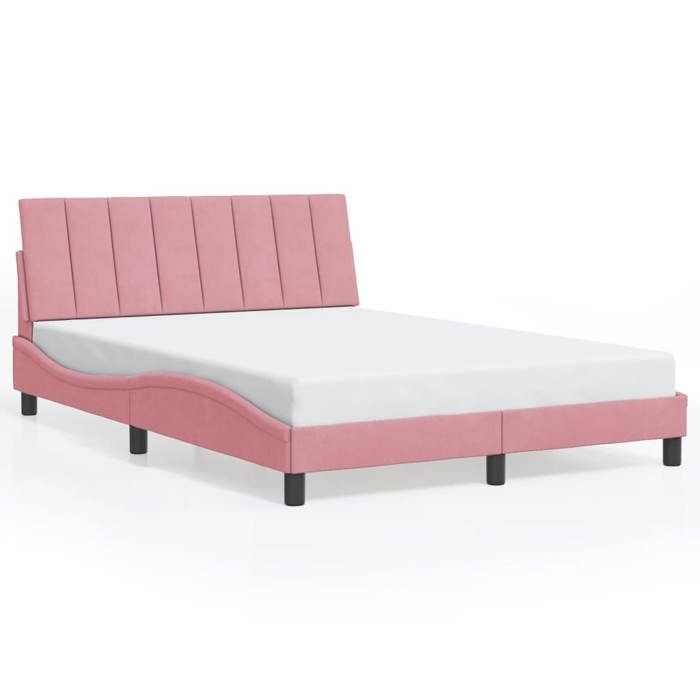 Printemps/été 2025 Structure de lit - SOLOMON - pour Adulte/enfant sans matelas rose 120x200 cm velours LV6820