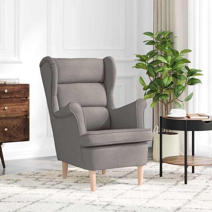 Fauteuil en tissu - vidaXL - Taupe - 74x84x100 cm - Polyester - Rembourrage en mousse - Hauteur du dossier 69 cm