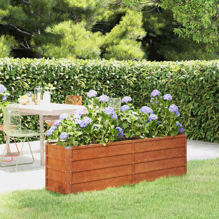 Lit surélevé de jardin - vidaXL - Acier corten - 160x40x45 cm - Rouillé - Fond ouvert - Cadre robuste