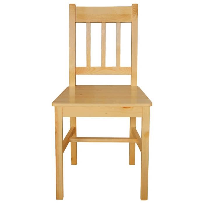 Chaises à manger en bois de pin - CLARENCE - Lot de 4 - Naturel - 415x455x86 cm - Siège 415x39 cm