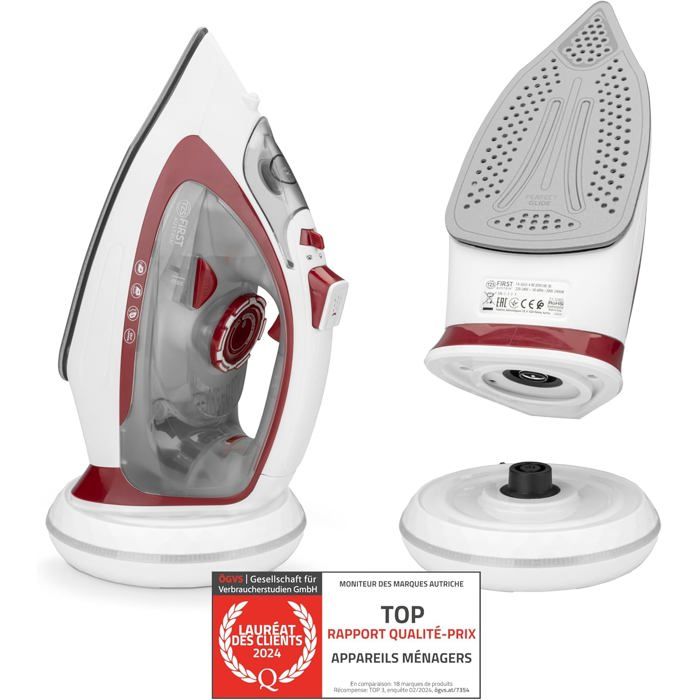 Fer à repasser à vapeur sans fil - ZGEER - 2400W - Réservoir 450 ml - Semelle en céramique - Vapeur verticale - Zgeer