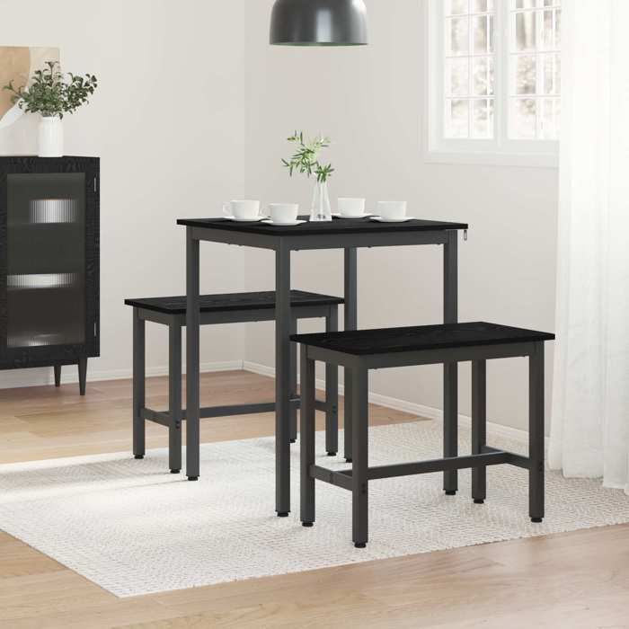 (NEW 2026)Table cuisine(Rectangle) SOLOMON Noir Table de salle à manger - FAFA-TOP - Meuble de salon - / Table de repas MÉTAL 788702