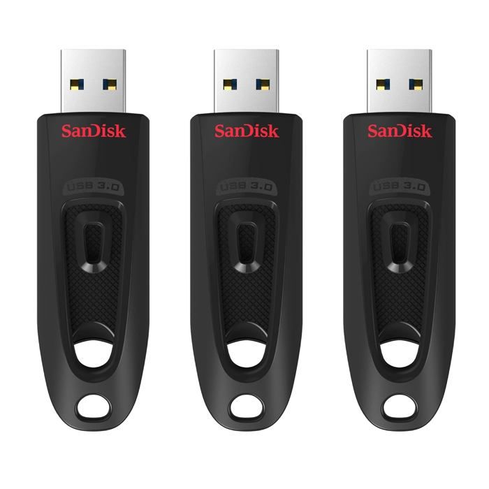 Clés USB SANDISK Ultra Lot de 3 Lecture 130 Mo/