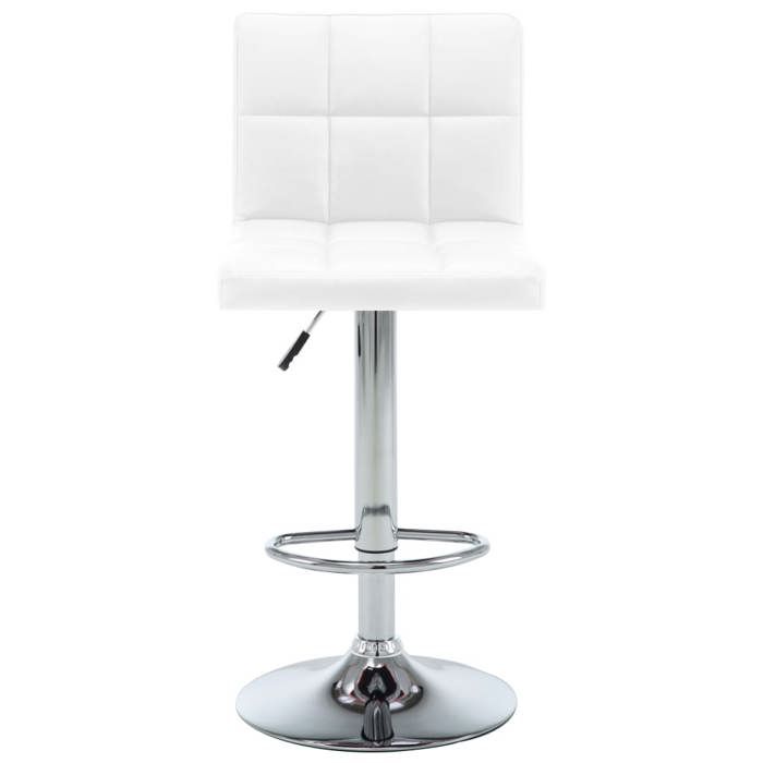 Winter SaleTabourets de bar - Sièges de Bistro/Meuble de bar - lot de 2 - pour 2 personnes - blanc similicuir(40 x 47 x (90-111) c