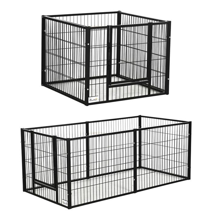 Parc pour petits chiens à 6 panneaux utilisable en intérieur et en extérieur dimensions : 82 5-150 x 79 x 61 cm en métal. Parc pour petits chiens à 6 panneaux utilisable en intérieur et en extérieur dimensions : 82 5-150 x 79 x 61 cm en métal.