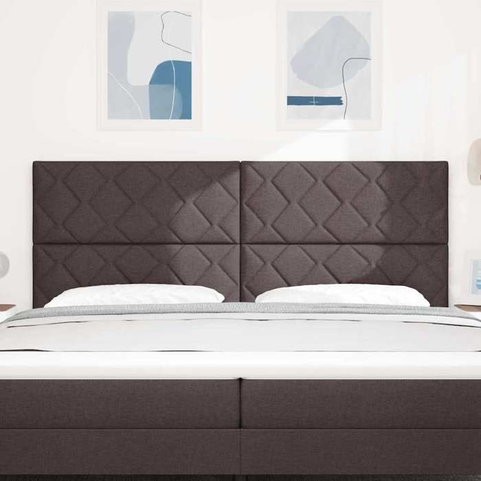 Meuble de chambre - HAOSHOP - Tête de lit moderne - Marron foncé 200 cm tissu（31318)
