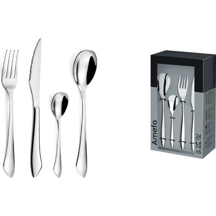 Couverts - AMEFA - Instinct - 24 pièces - Acier inox - Finition brillante Couverts - AMEFA - Instinct - 24 pièces - Acier inox - Finition brillante