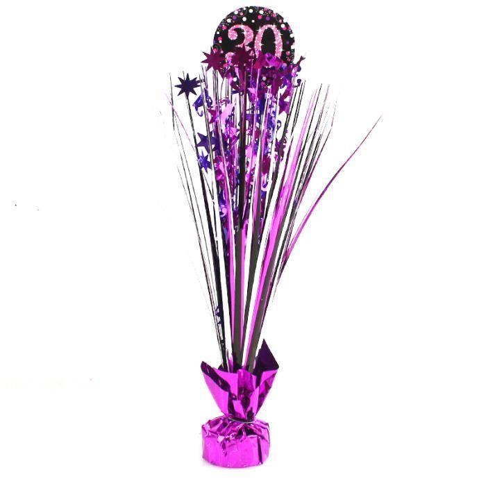 Centre de Table - Palmier - 30 Ans - Violet - Rose - Élégant pour Anniversaire