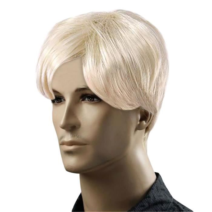 Blond Courts perruques pour hommes perruque de mode perruque homme Homme  perruque blonde 1340 - Cdiscount Au quotidien