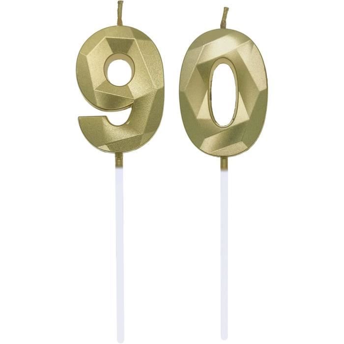 Bougie Numéro 0 et 9, 9e Bougies d'anniversaire 90 ans Bougies