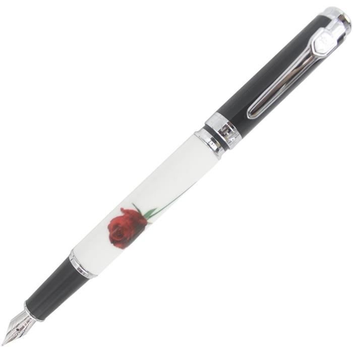 Abcsea Stylo Plume Bois Véritable Fleur De Prunier – Stylo Élégant Moyen Pour Écriture Fluide & Cadeau Raffiné