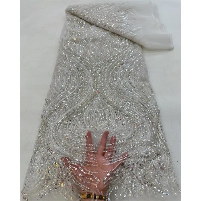 Tissu De Dentelle - 2-1 YARD - Largeur 130 Cm - Paillettes - Polyester