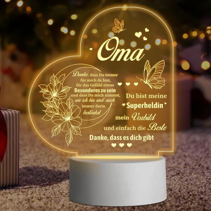 Veilleuse LED Personnalisée Avec 1-12 Noms D'enfants Et Base En Bois Cadeau D'anniversaire De La Fête Des Mères Pour Maman Grand-mère - CALLIE