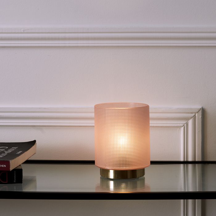 Lampe - Home Deco Factory - Verre Embossé - Rose