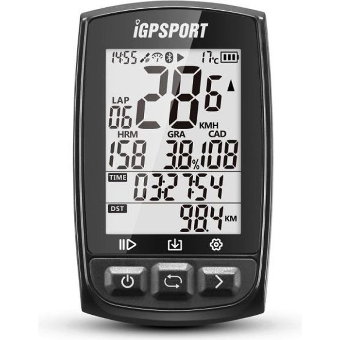 Compteur velo GPS sans fil iGPSPORT iGS50E avec moniteur de frequence cardiaque