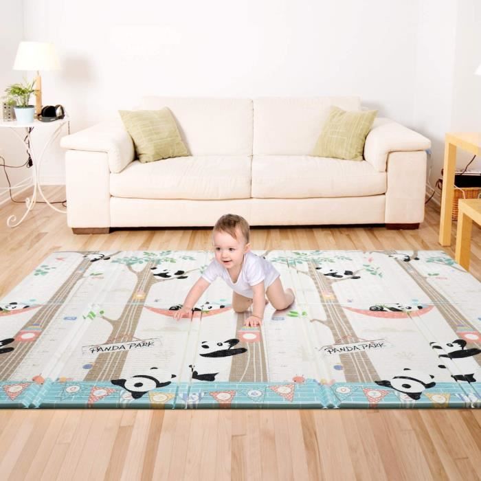 Bammax Tapis De Jeu Pour Bebe Tapis Pliable Impermeable Non Toxique Pour Enfant Extra Grand 197 X 177 X 1 5 Cm Tapis Epaissie Avec Cdiscount Puericulture Eveil Bebe