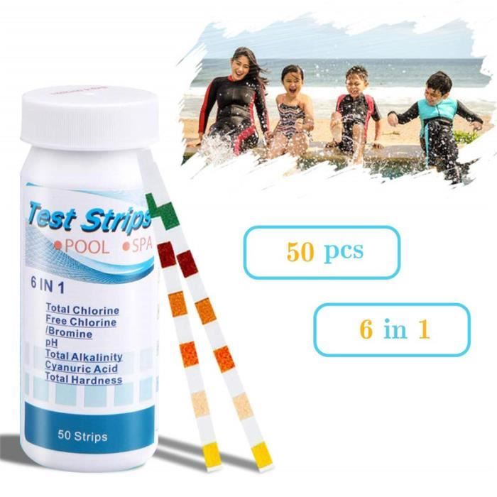 A 6in1teststrips 02 50 Pcs 6 Dans 1 Piscine Test De Ph Tests Pour Le Chlore Libre Le Brome Le Ph L Alcalinite Totale La Durete T Achat Vente Mesure Controle A 6in1teststrips 02 50 Pcs Cdiscount