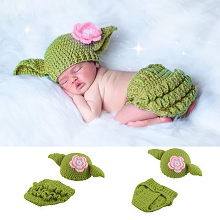 Bébé Nouveau-né tortue tricot crochet Vêtements Beanie chapeau costume Photo Props Excellent 