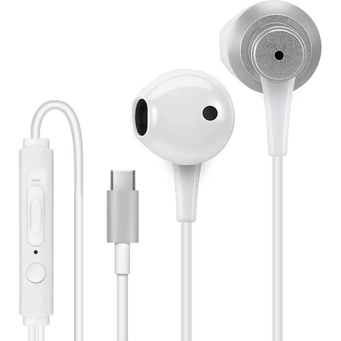 Écouteurs Filaire Type C HiFi Stéréo, Casque USB C avec Micro et Contrôle  du Volume, pour Samsung, Xiaomi, iPad Pro, Huawei, O[1091]