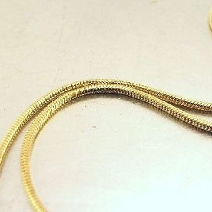 Collier Vintage Plaqué Or Avec Pendentif Serpent Et Cristaux - Modèle 2348, état Parfait