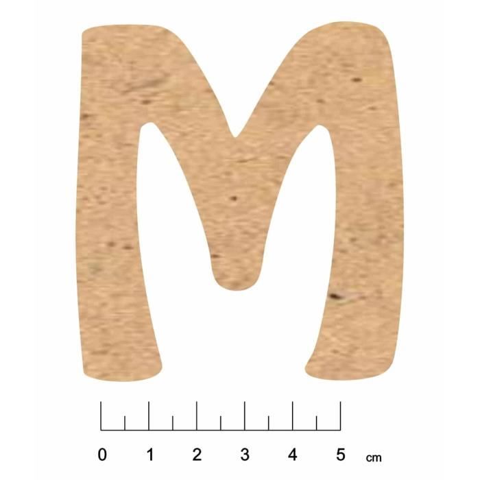 Alphabet En Bois Mdf Adhesif 7 5cm Lettre M Terre Et Bois