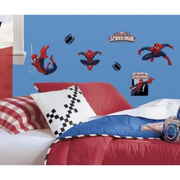 SPIDERMAN Stickers Muraux Enfant (4 Planches Repositionnables)